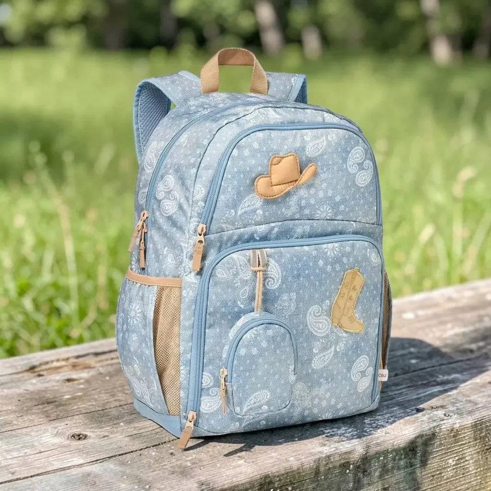 Cat & Jack Kids 17” Western Backpack School Bag Cowboy Boots New